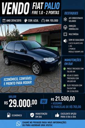 FIAT PALIO 1.0 MPI FIRE 8V FLEX 2P MANUAL